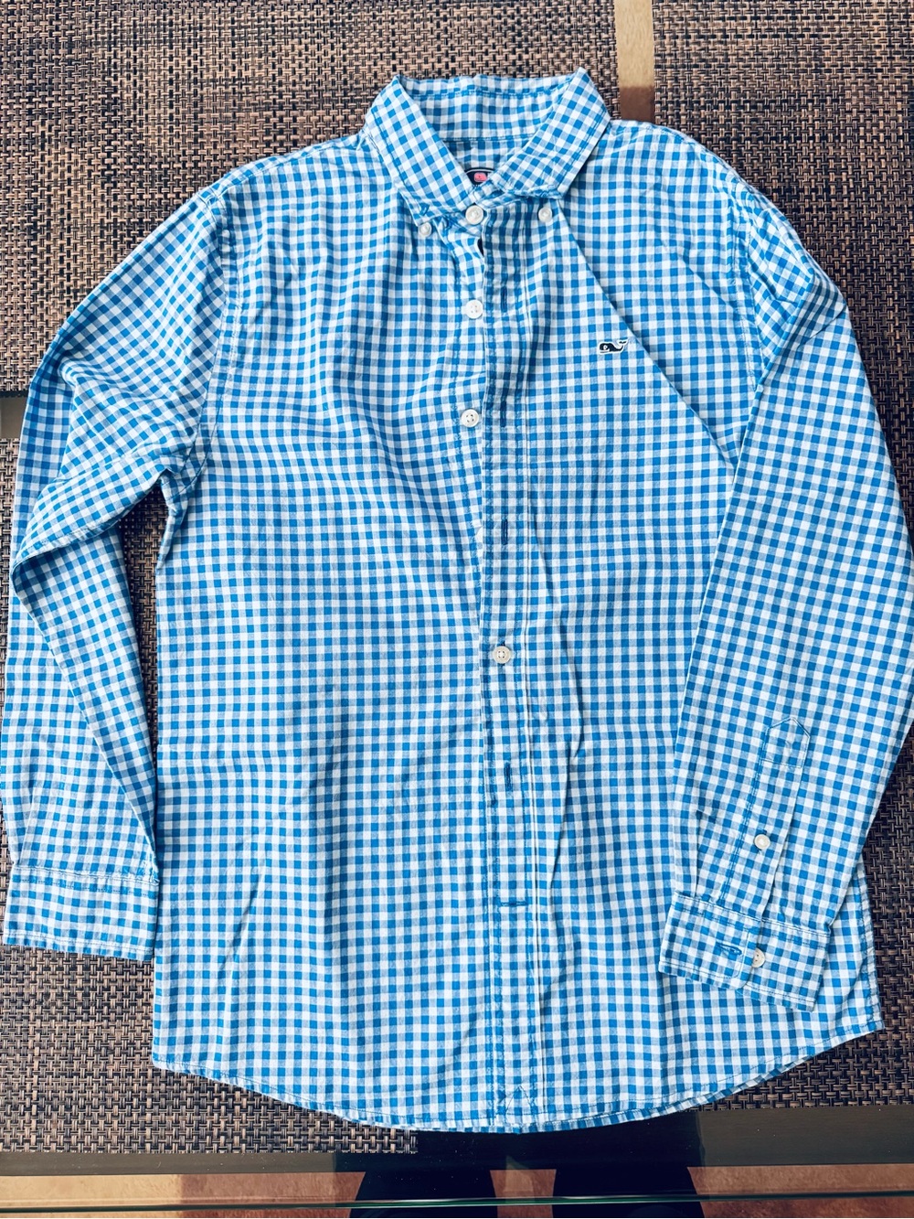 Vineyard Vines Blue and White Gingham Button-Down Shirt
